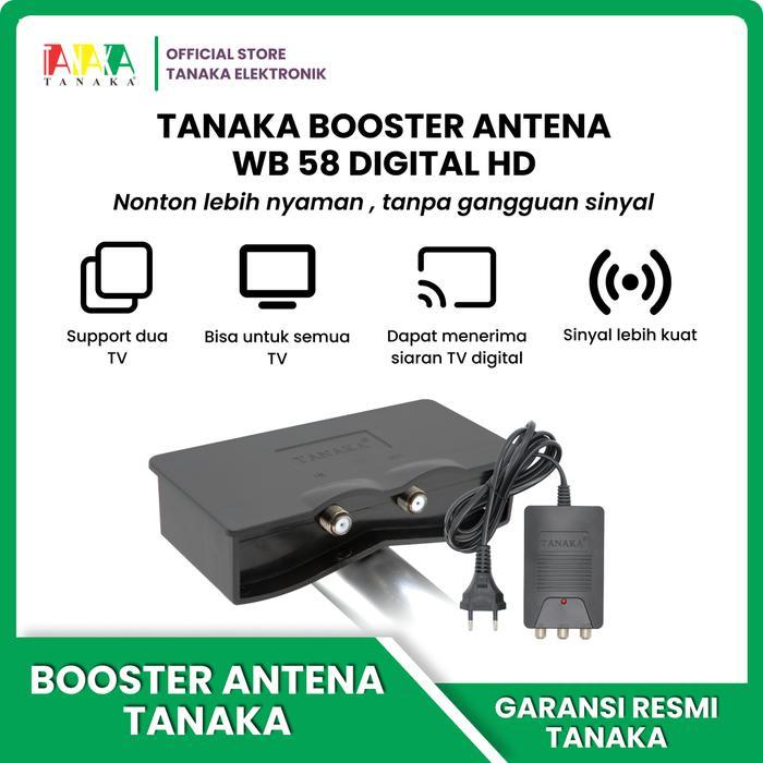 TANAKA Booster Antena WB 58 Digital HD – Penguat Sinyal TV Digital DVB-T2 Indoor Outdoor