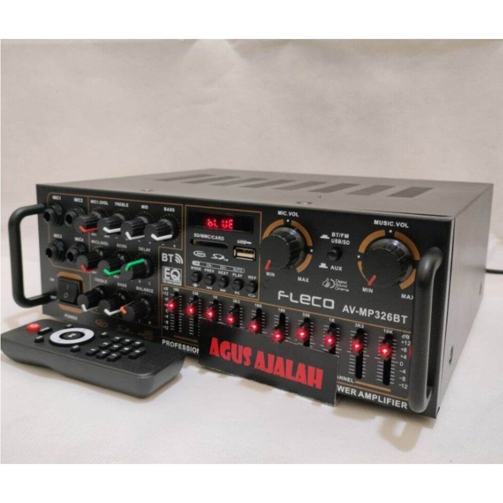 AUDIO AMPLIFIER SUBWOOFER FLECO F326BT SUBWOOFER // POWER AMPLIFIER KARAOKE HOME THEATRE EQ