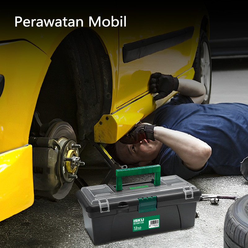 Isku Tool Box Mini 12 Inch Kotak Perkakas Kecil Plastik Besi Tahan Karat Kotak Alat Multi Tbk