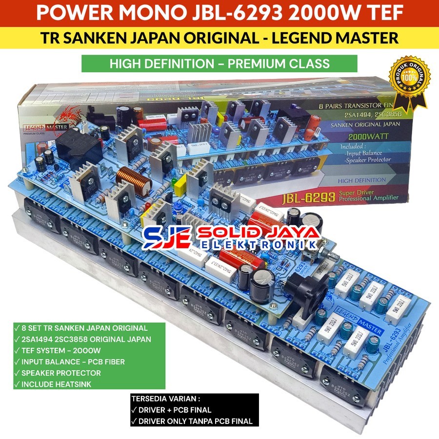 KIT POWER JBL 6293 JBL6293 2000W MONO PLUS TRANSISTOR TR FINAL SANKEN 2SA1494 2SC3858 ASLI JAPAN INP