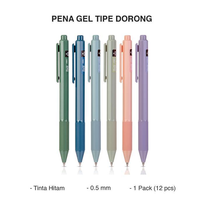 Nusign Gel Pen / Gel Pen Cetek 0.5mm Tinta Hitam Warna Pastel NS559