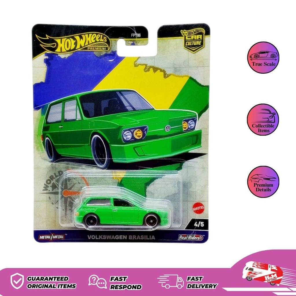 Hot Wheels Premium Word Tour Volkswagen Brasilia - Card Rusak