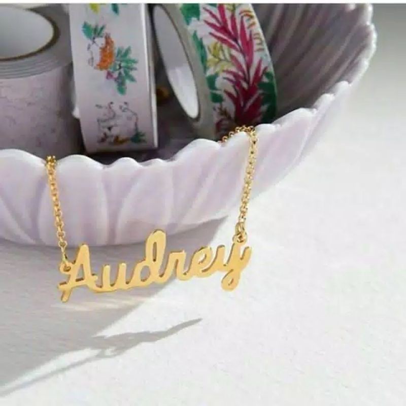 Kalung Ukir Nama Custom Lapis Emas24k Anti Karat By fitri aksesoris