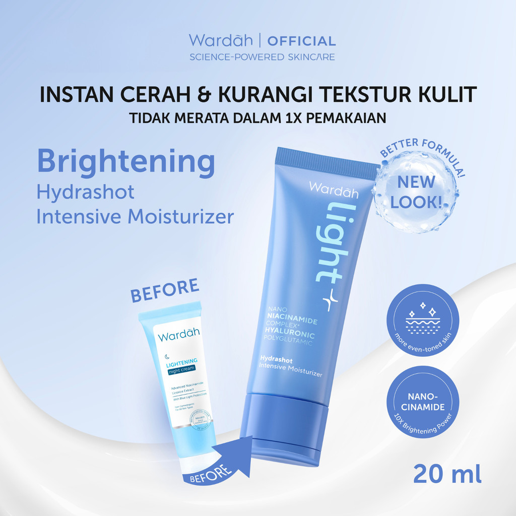 WARDAH Lightening Intensive Moisturizer | Light+ Cream Niacinamide Brightening Moisturizer Pelembab 