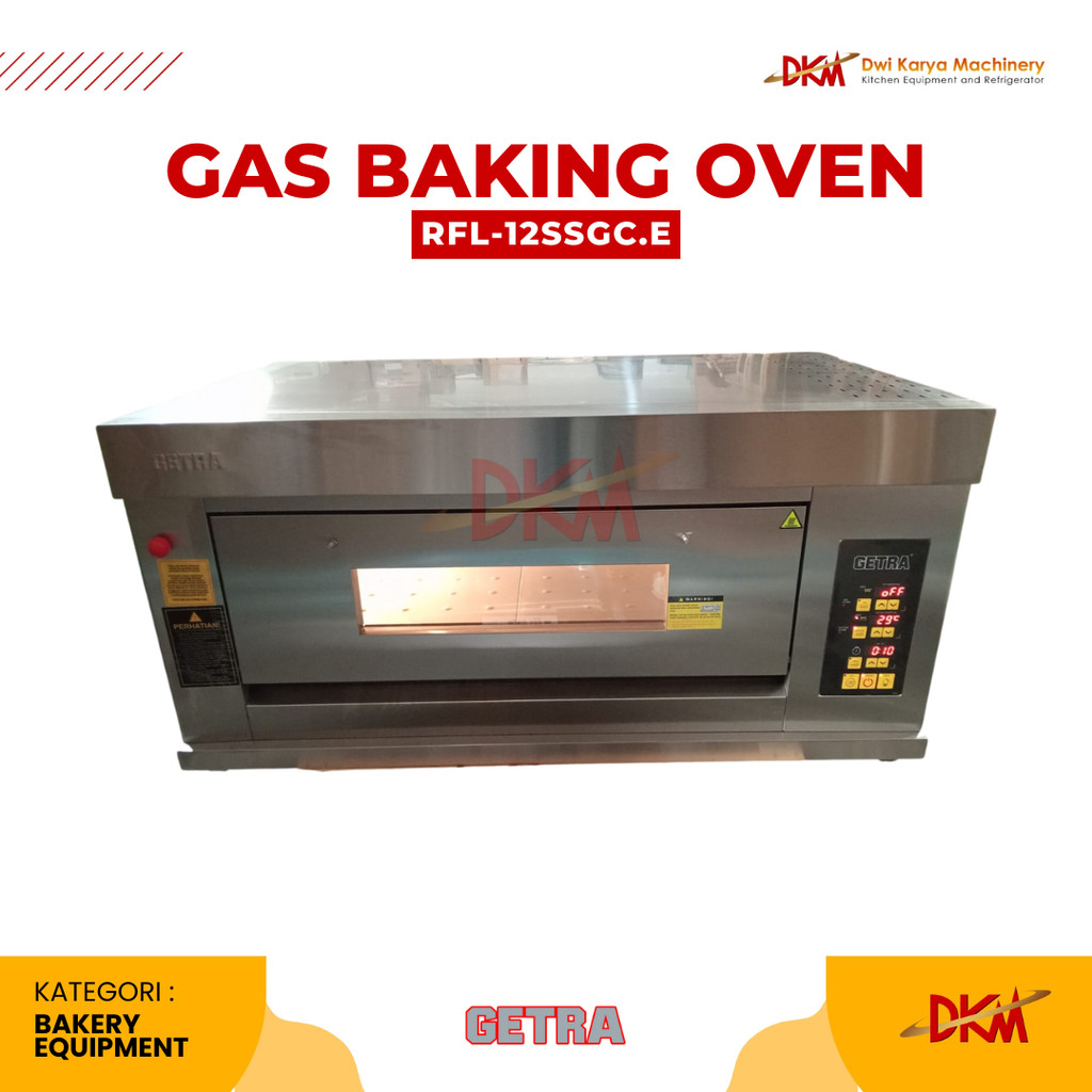 GETRA Gas Baking Oven RFL-12SSGC.E / Digital Oven Getra 1 Deck 2 Loyang