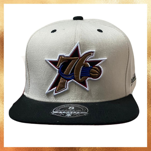 Topi Mitchell And Ness NBA Philadelphia 76ers Allen Iverson Sixers Forever Patch HWC Fitted Hat Orig