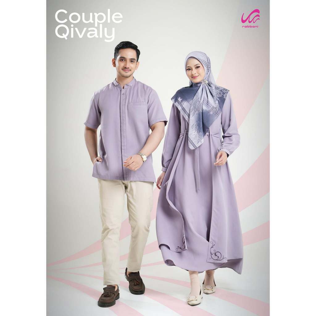 Rabbani ori - Couple ibu dan ayah Couple Qivaly | Baju Koko lengan panjang | Gamis Busui | Gamis |Ba
