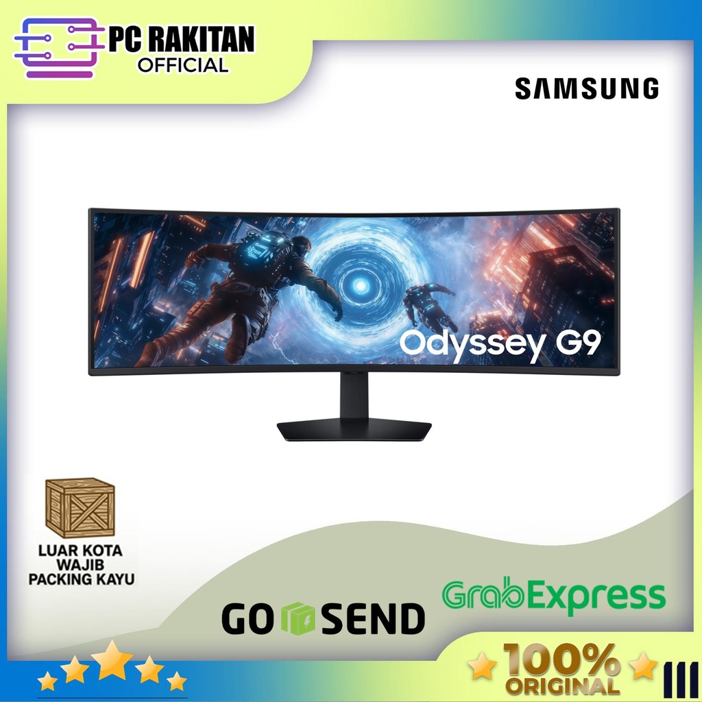SAMSUNG ODYSSEY CURVED GAMING MONITOR 49 INCH G9 G91F IPS DQHD 1440P 1MS 144HZ HDR 10+ ERGONOMIC 1Y 