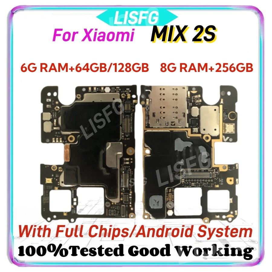 Full Working For Xiaomi MI MIX 2S Motherboard 6GB RAM 64GB 128GB ROM 8G+256GB 100% Unlocked Original