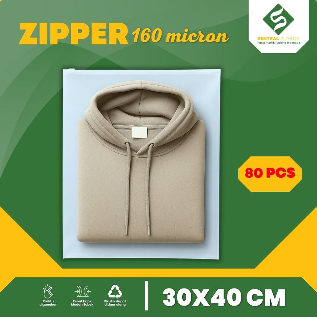 HARGA DISTRIBUTOR ZIPLOCK Ukuran 30x40 Isi 80 pcs TEBAL Ketebalan 160 Micron Kantong Zipper Storage 