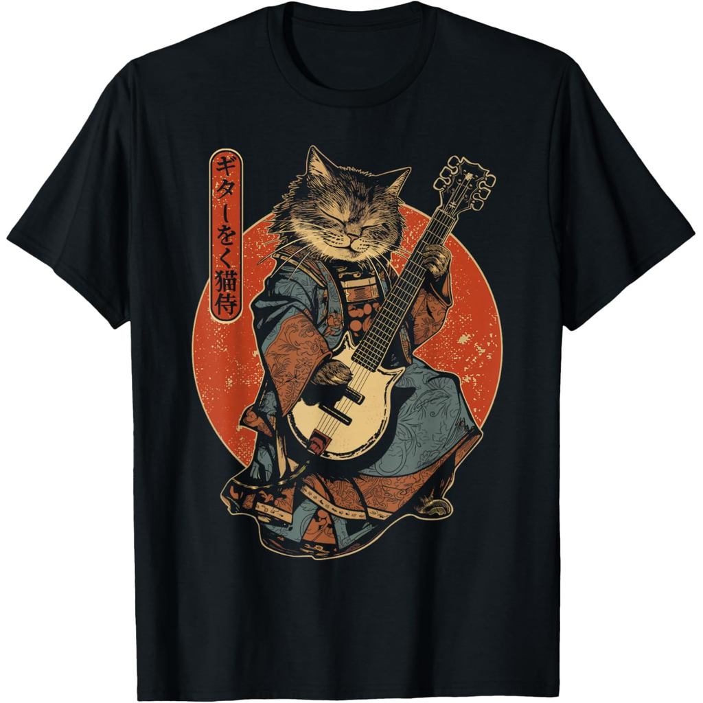 *COD* Kaos Kucing Samurai Jepang Memainkan Gitar Listrik