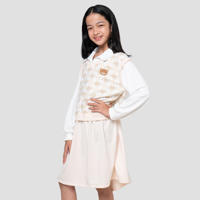 Nevada Vest Pixel Midi Dress Anak Perempuan 122951487
