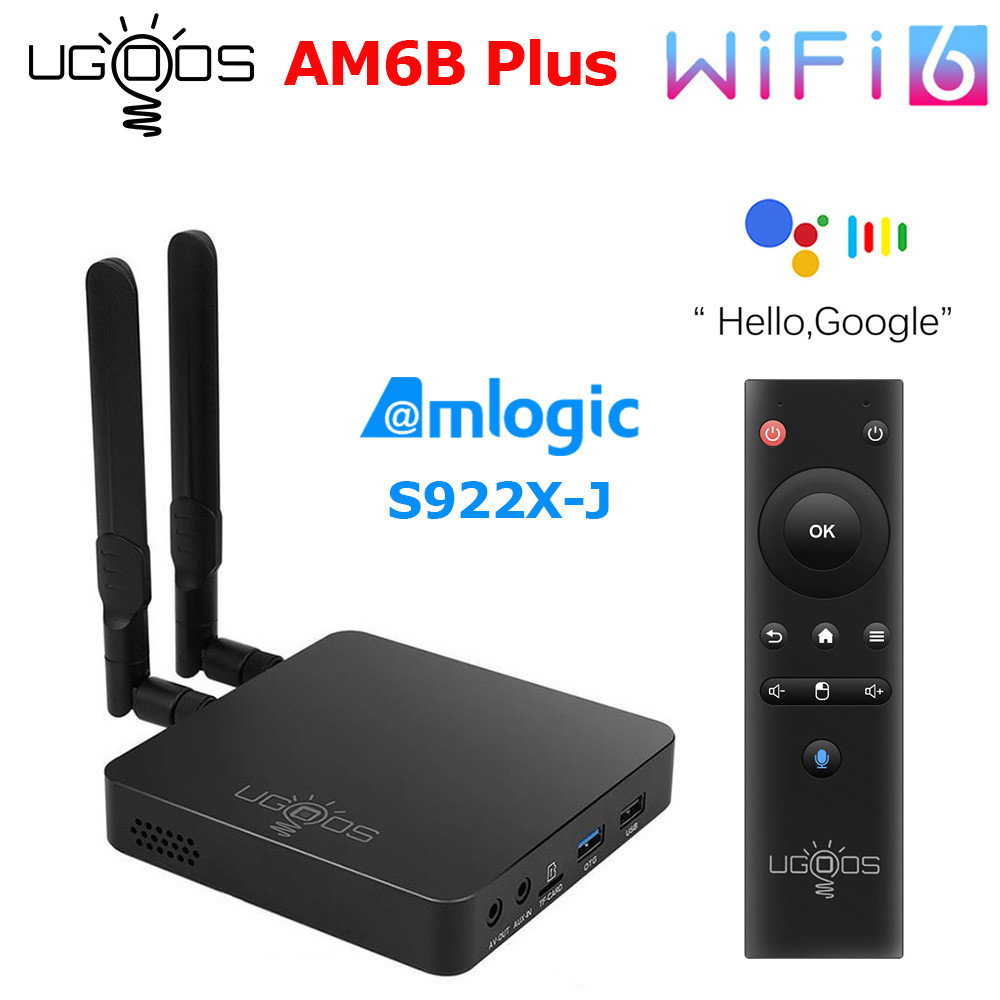 Original UGOOS AM6B PLUS Amlogic S922X-J 2.2Ghz Android 9.0 Smart Tv Box 4GB 32GB WIFI 6 10ision 2T2