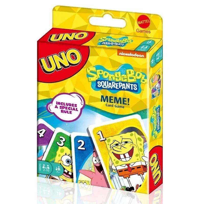 styles Mattel UNO SpongeBob SquarePants Card Game Anime Card Game  for Family Night Featuring Tv Sho