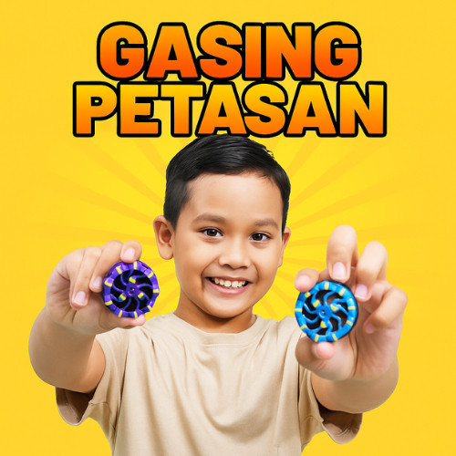 Mainan Anak Laki Laki Gasing LED Petasan Nyala Api Keren Bisa Berputar Cepat