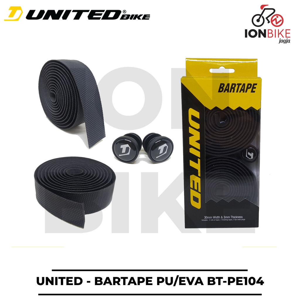 Bartape United Gel PE104 Terbaru Super Tebal 30mm Empuk - Bar Tape Stang Handlebar Sepeda Balap Grav