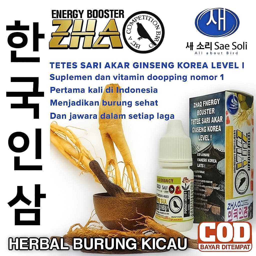 VITAMIN JAMU HERBAL RAMUAN GINSENG KOREA ORI ALAMI ZHAO ENERGY BOOSTER UNTUK BURUNG LOMBA
