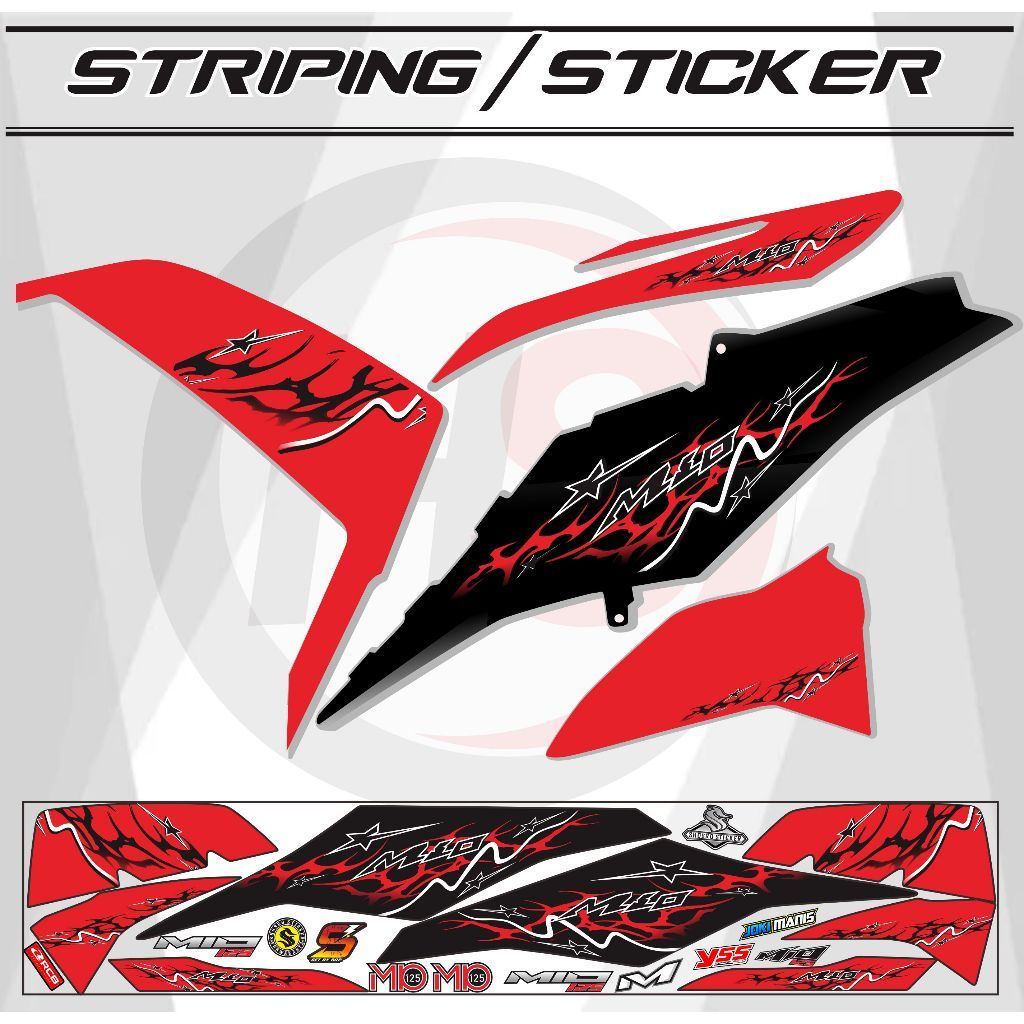 STIKER MOTOR MIO M3 125 VARIASI STRIPING MOTOR MIO M3 MIO Z VARIASI STICKER H2 VARIASI