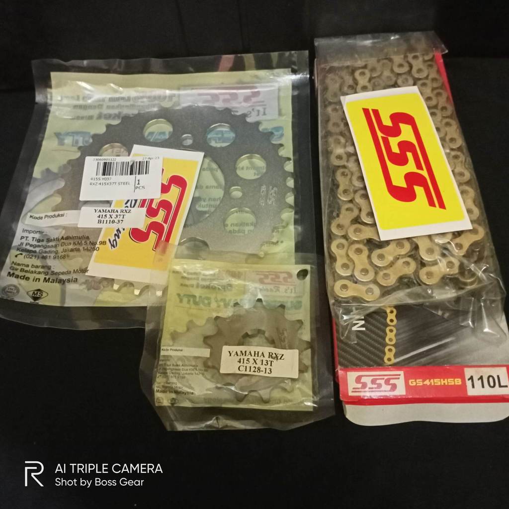 GEAR GIR SET SSS 415 YAMAHA F1ZR FIZR  RANTAI HSB GOLD
