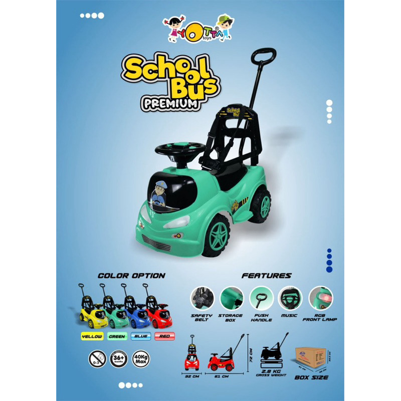(BISA COD) YOTTA TOLO CAR SCHOOL BUS - MAINAN ANAK MOBIL DORONG YOTTA TOLO CAR SCHOOL BUS - yotta sc