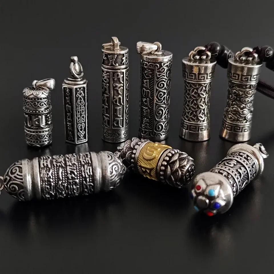 9 styles Openable Necklace Pendant Cylindrical Mini Jar Locket Vintage Memorial Jewelry