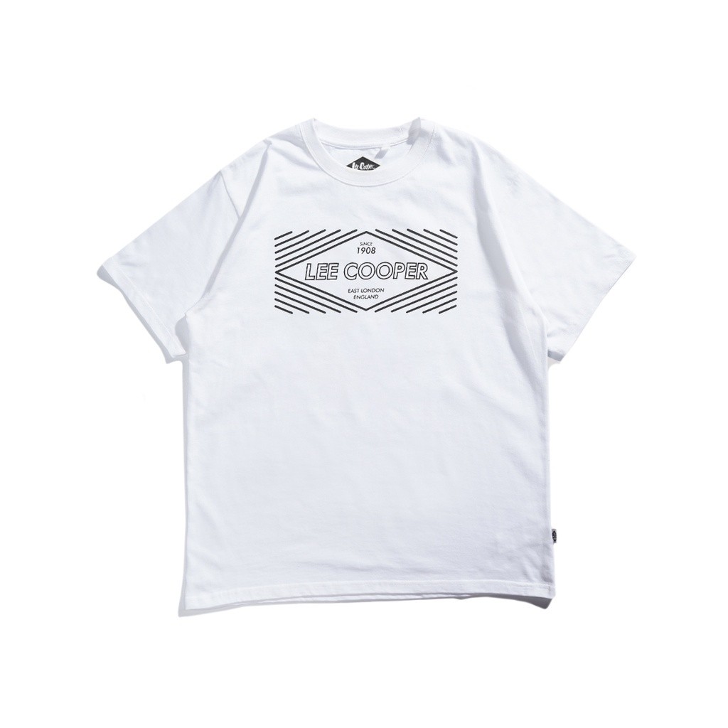 Lee Cooper Line Square White Tee