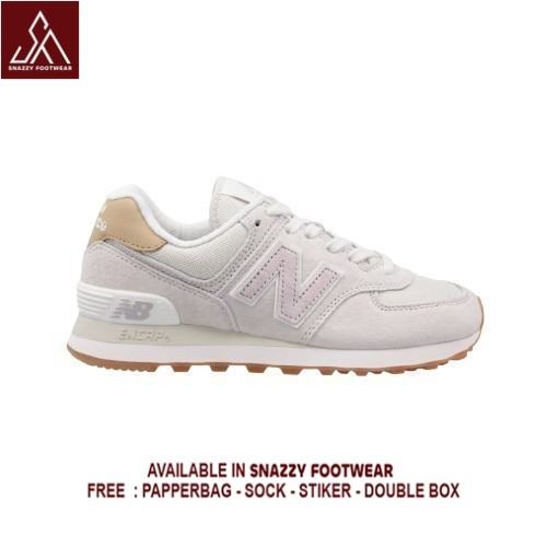 Sepatu Sneakers New Balance WL574LCC Beige Pink 100% Original Unisex