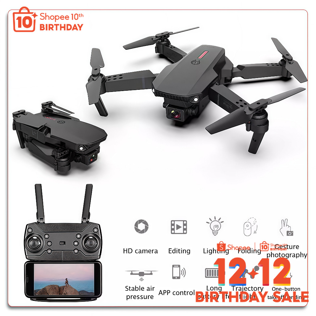Smart Drone Dual Kamera HD Drone WiFi FPV Kamera Drone 4K Kamera HD Posisi Visual