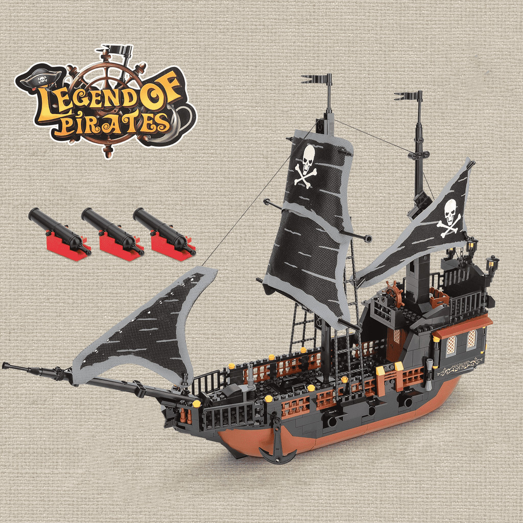 MOC Creative Pirate Ship Adventure Ship Set Building Blocks DIY Luminous Building Blocks Decorative 