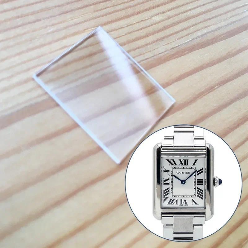 TIYANG TIYUNG Sapphire Crystal Glass for Cartier Tank Solo CAT3170 24X30mm Lady Watch