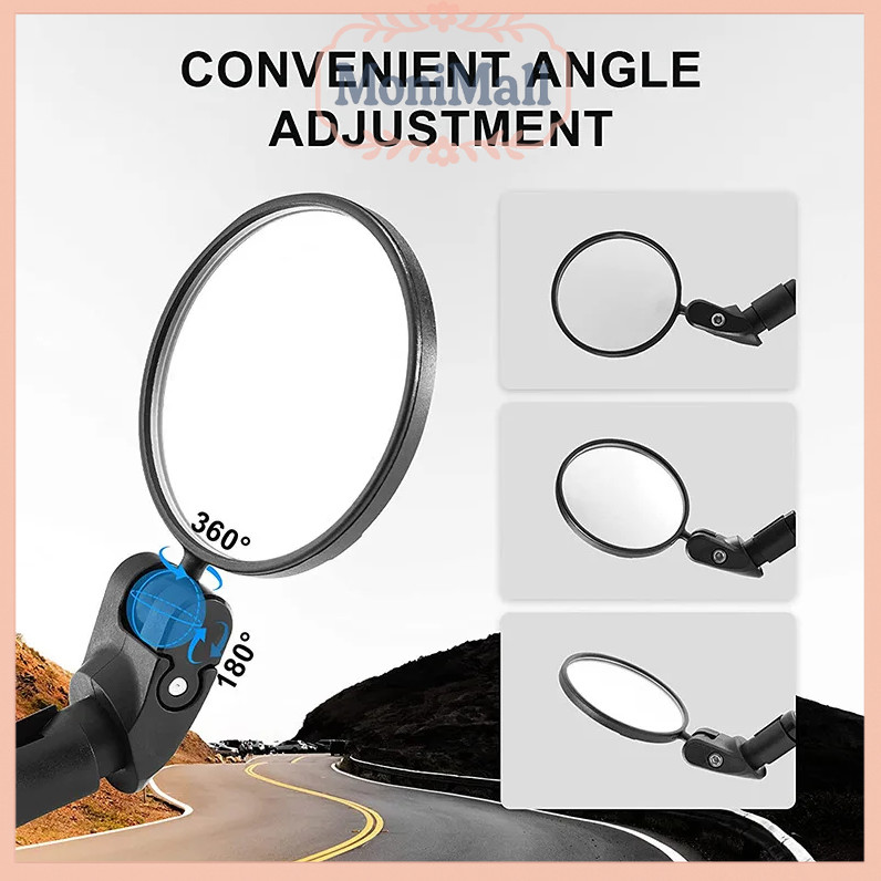 Kaca Spion Sepeda Bike Rearview Mirror Foldable Convex 1 Pair - YT05