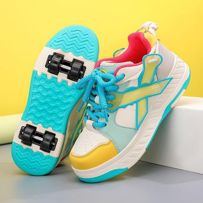 Sepatu Roda Empat Anak Laki-Laki yang Keren, Dapat Dipisahkan, Sepatu Roda Otomatis, Sepatu Seluncur