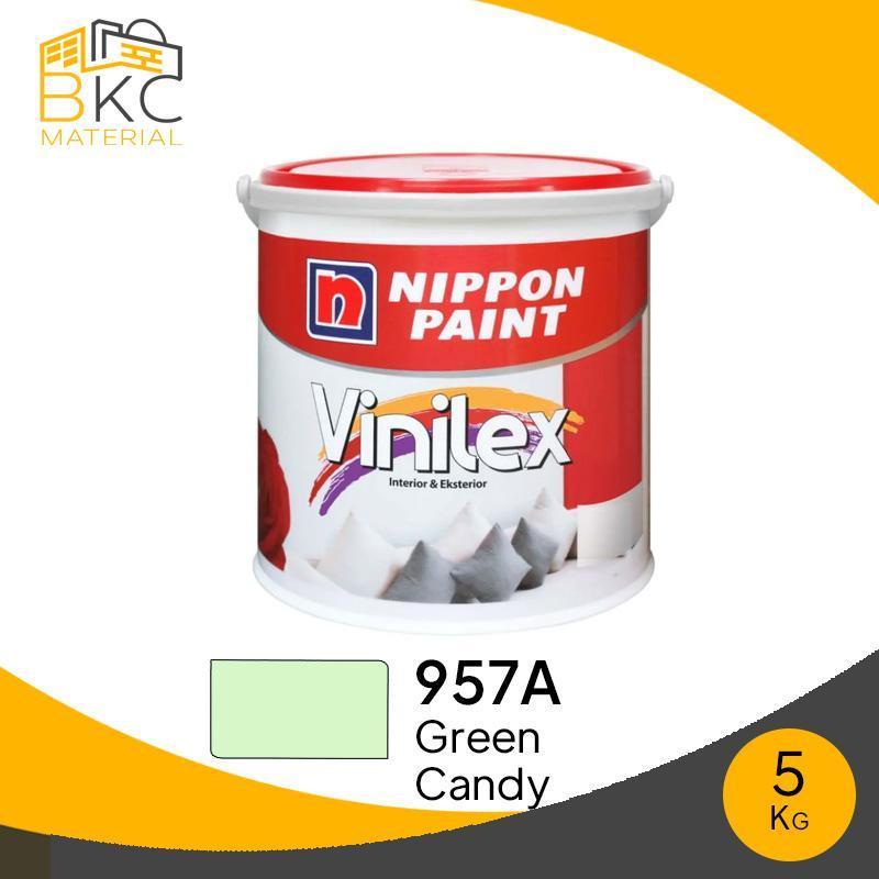 Cat Tembok NIPPON PAINT Vinilex Interior dan Eksterior 957A Green Candy 5 kg (Galon)
