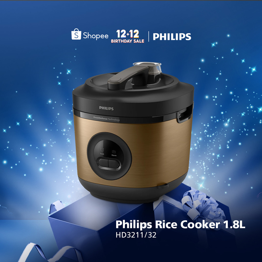 Philips Rice Cooker Magicom 1.8 L - 3000 Premium Series HD3211/32 - Gold - Bakuhanseki Inner Pot - A