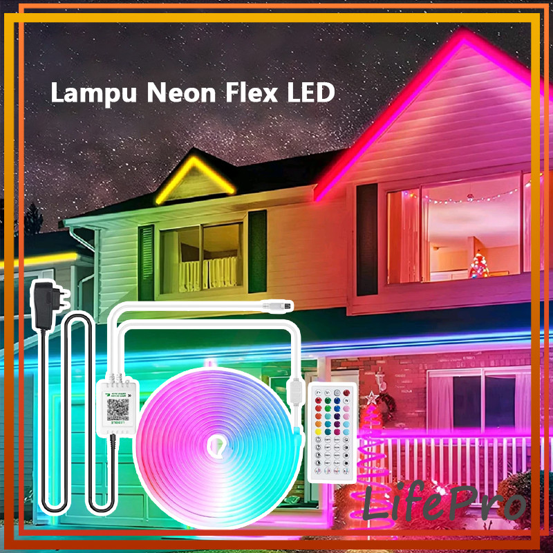 Lampu Neon Flex Running LED Remote 5M /LED Neon Flex Running Remote Lampu Strip Led Neon Sign Siliko