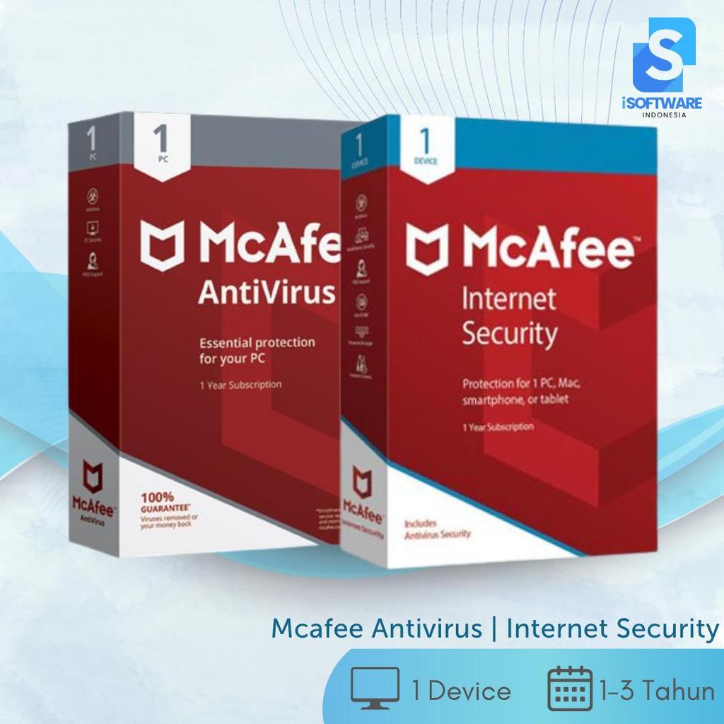 McAfee Antivirus dan McAfee Internet Security 1 – 10 PC Resmi Original