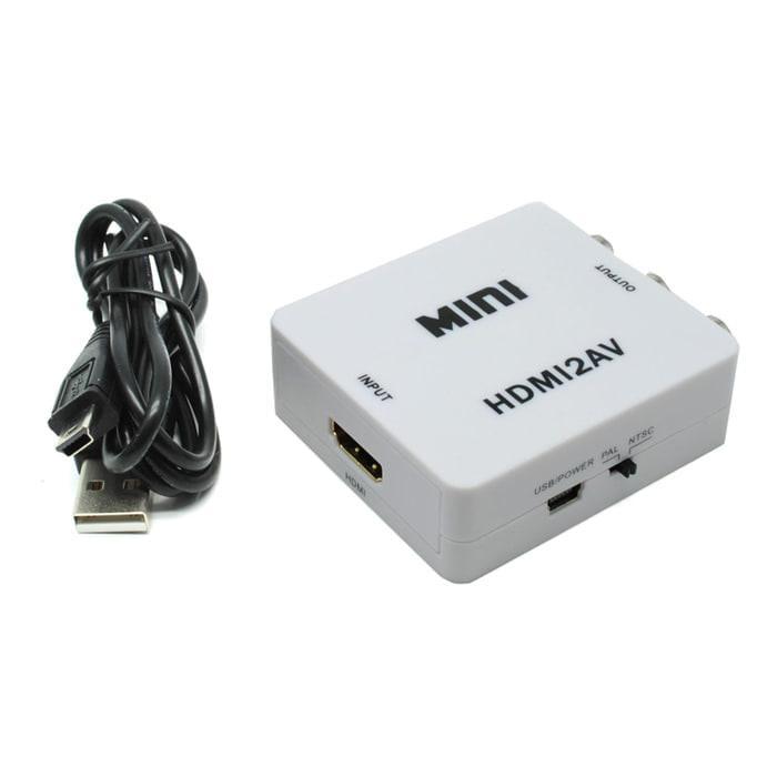 CONVERTER HDMI PS3 PS4 TO VIDEO AV RCA PORT LCD TV TABUNG MONITOR KE
