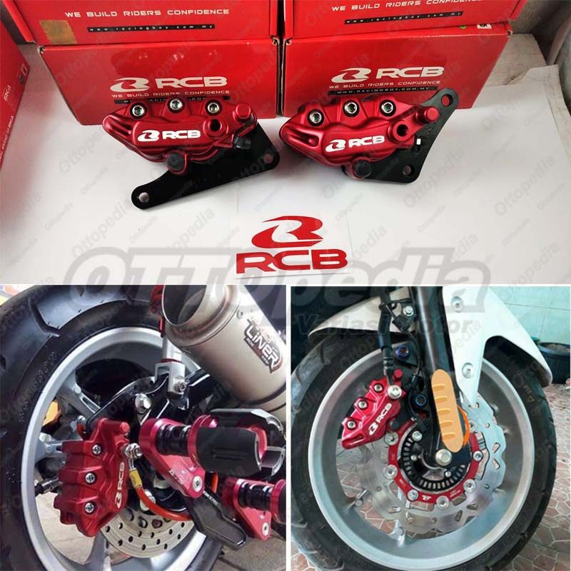 Kaliper Rem Cakram Set Depan Belakang RCB Ori S - Series 2 Piston Merah Variasi Motor Nmax Old & Nma