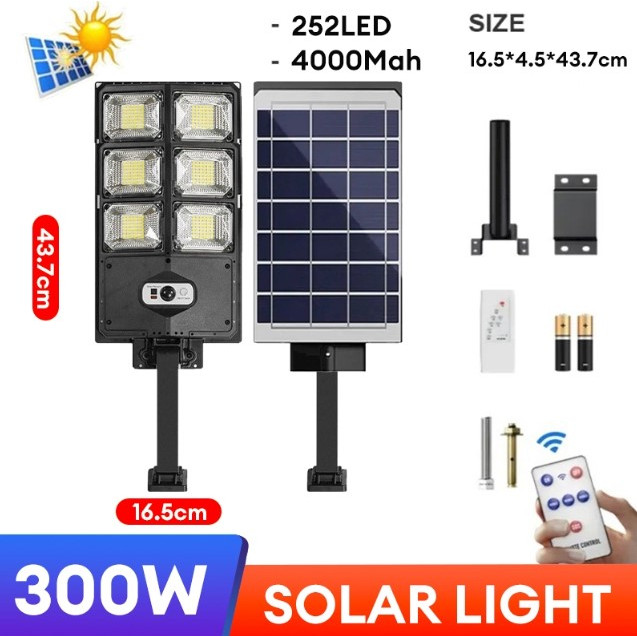 Lampu Solar Tenaga Surya Lampu Jalan solar cell outdoor with Remote - 300W
