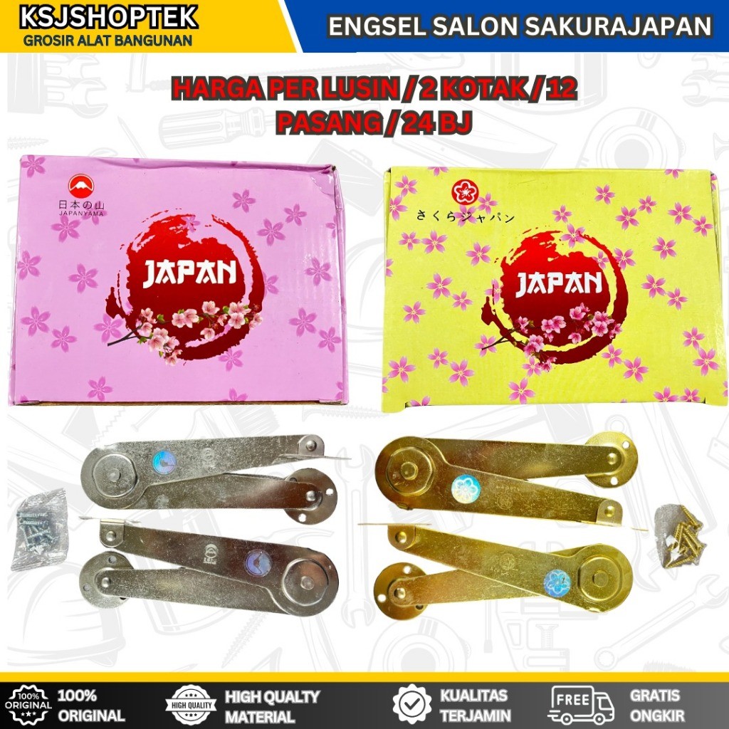 Per Lusin Engsel Salon 9 inch Sakura Per Lusin/ Engsel Jendela / Sikutan Jendela / Penyangga Jendela