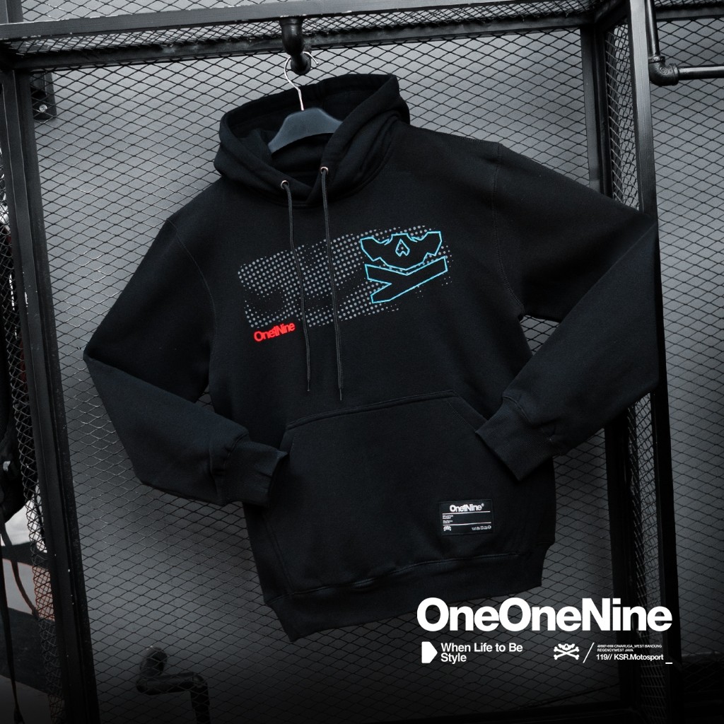Oneonenine Ksr Hoodie Echo Black   Series - Sweater Motor Unisex Fleece Sablon