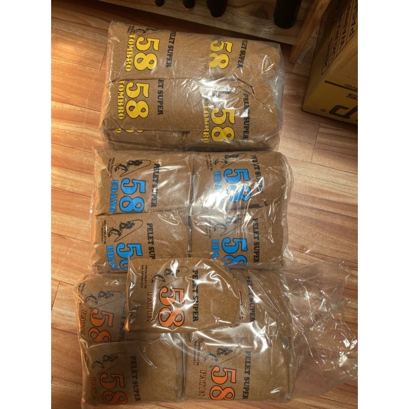 PELET SUPER SPECIAL 58 AROMA AMIS MINYAK IKAN,WANGI,UDANG,Patin