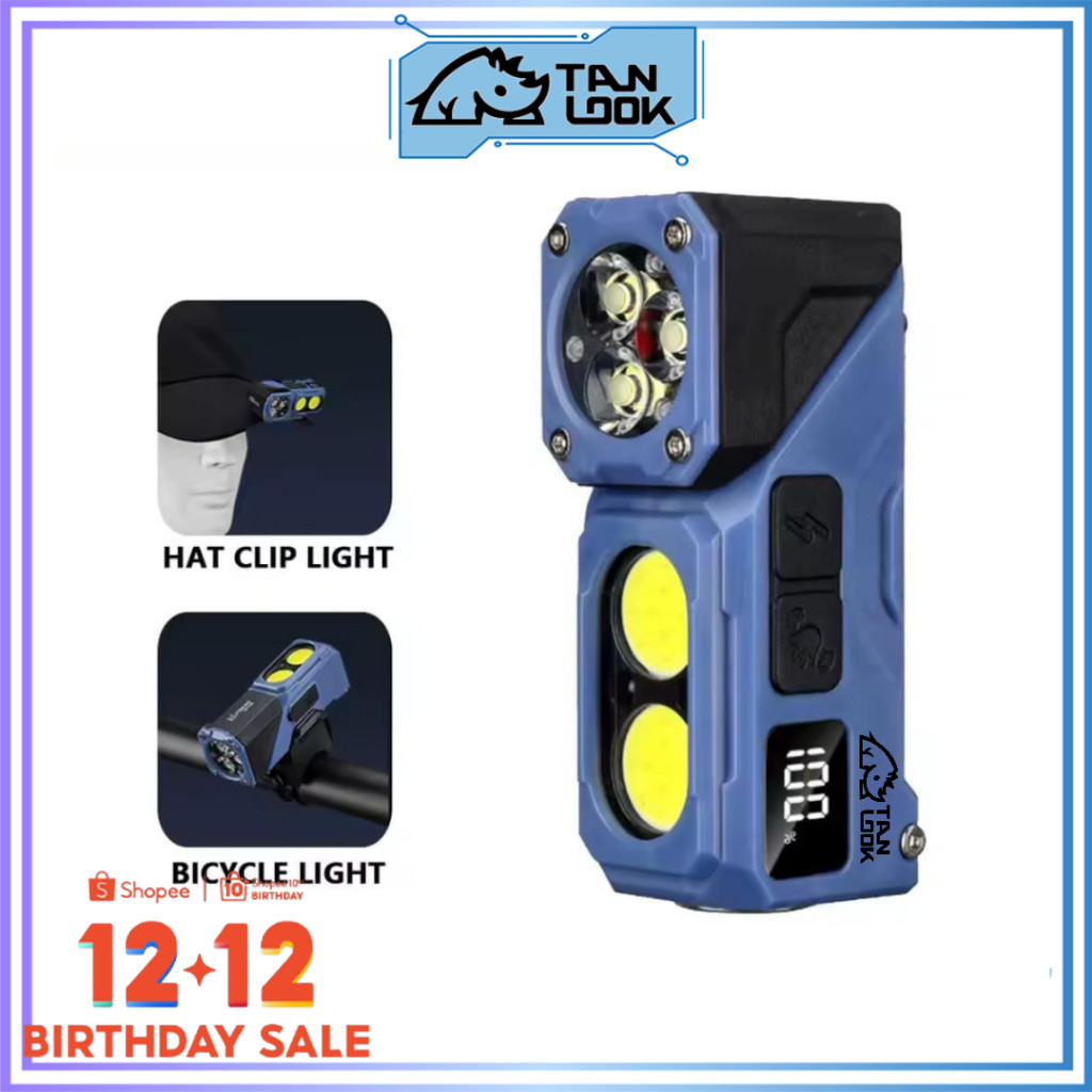 TANLOOK Senter LED Kepala mini model T615 berputar / Senter Kepala Cas Anti air dan tahan segala cua