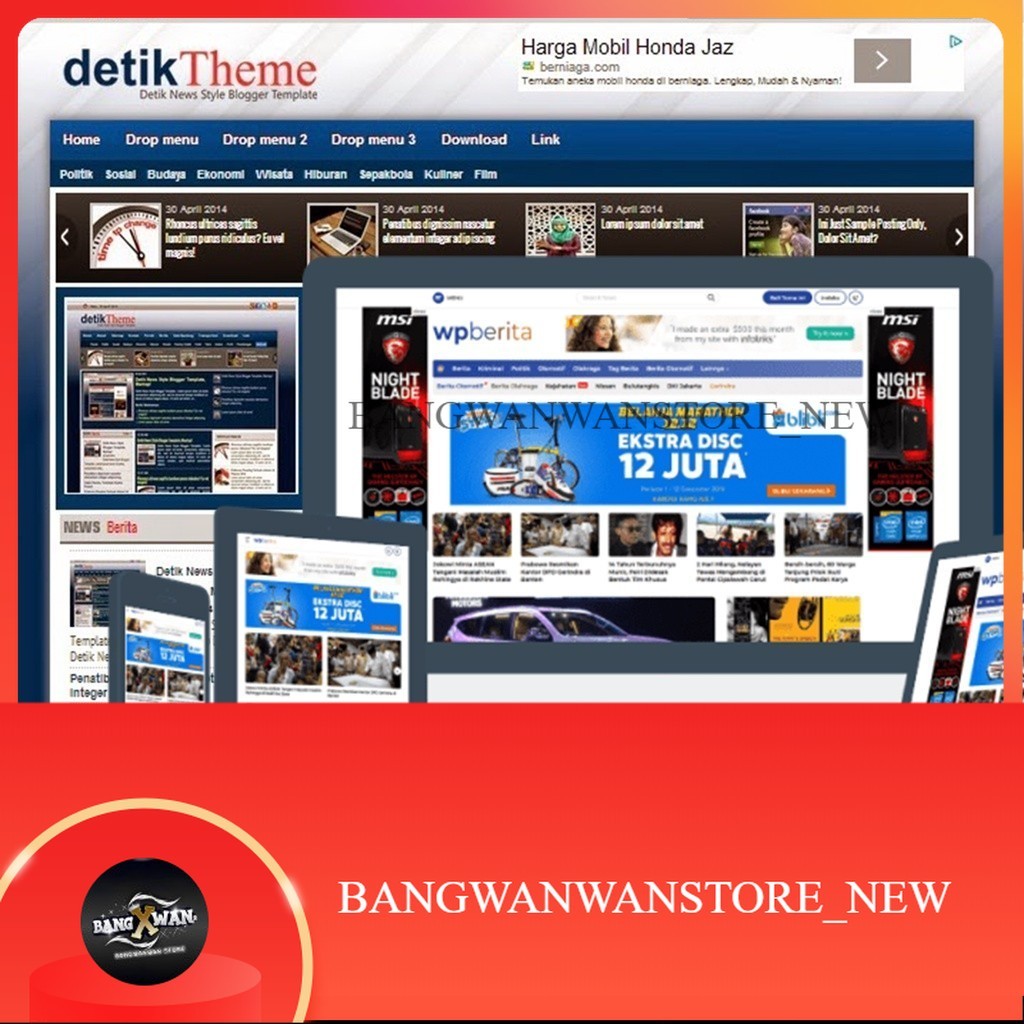 Template DetikWeb bloger mirip detik.com blogspot + bonus