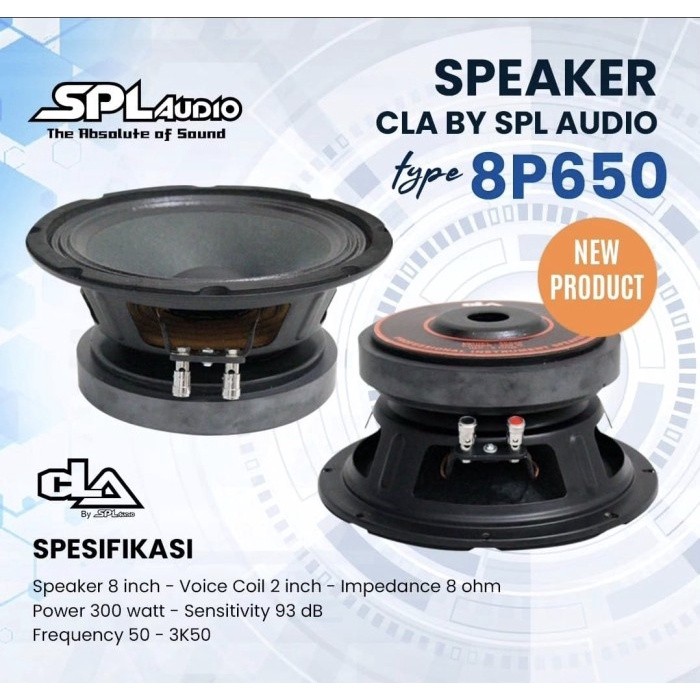 Speaker CLA by SPL Audio 8" 8inch Type 8P650 300watt Original