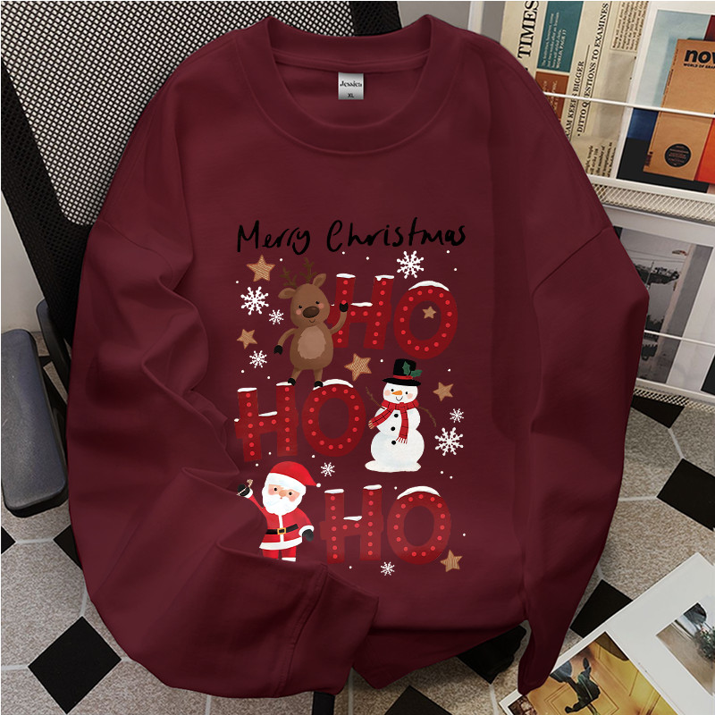 JESSICA KOREA PREMIUM EFFORTLESSLY BEAUTY Kaos Lengan Panjang Karet | Motif Merry Christmas Santa & 