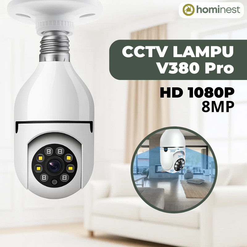 CCTV V380 Pro Tanpa Kabel 8MP CCTV Lampu Bohlam Indoor Wifi 360 PTZ