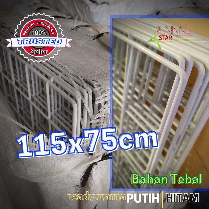 NEW Kawat Ram Dinding pajangan Aksesoris konter wire grid wall besi ram - Hitam, 115X75