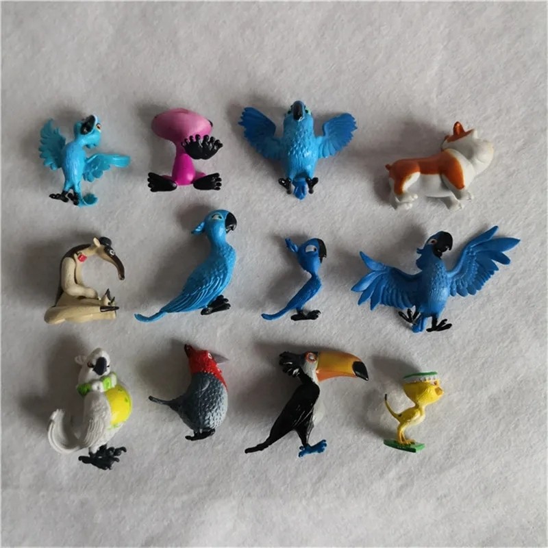 12pcs/set Rio Cartoon anime Action Figure Model Collection Toy Blu Jewel Nico Linda Tulio Pedro Rafa