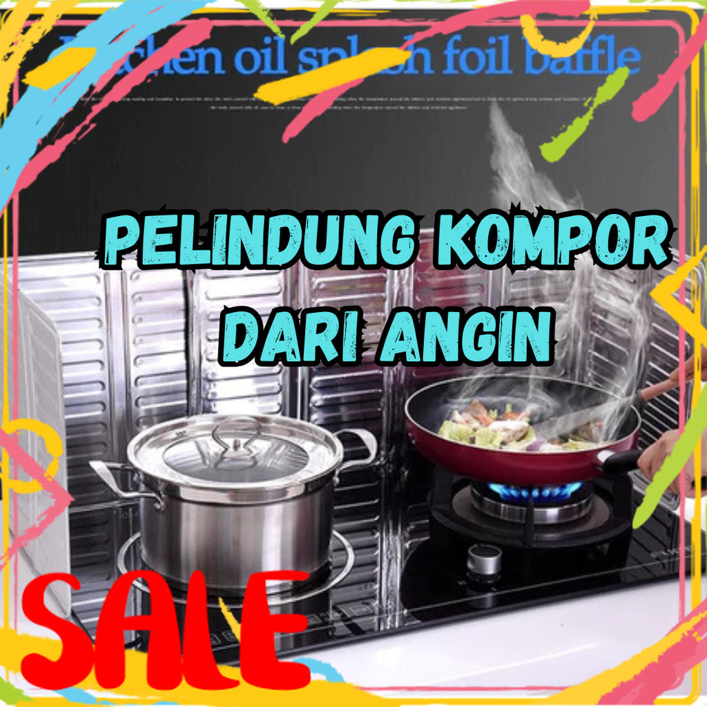 Penutup Kompor Pelindung Kompor Anti Minyak Penahan Angin Kompor Gas Penutup Kompor Gas Anti Angin